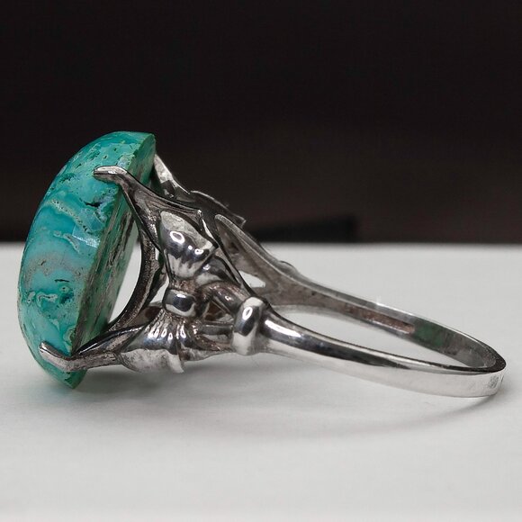 Vintage Sterling Silver Ring, Custom Made Ring, Sz 7.5 - Picture 3 of 6